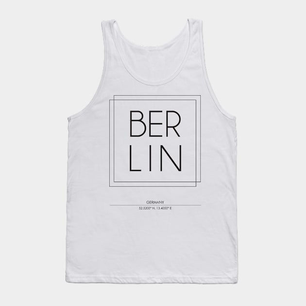 Berlin City Minimal Typography 2 Tank Top by StudioGrafiikka